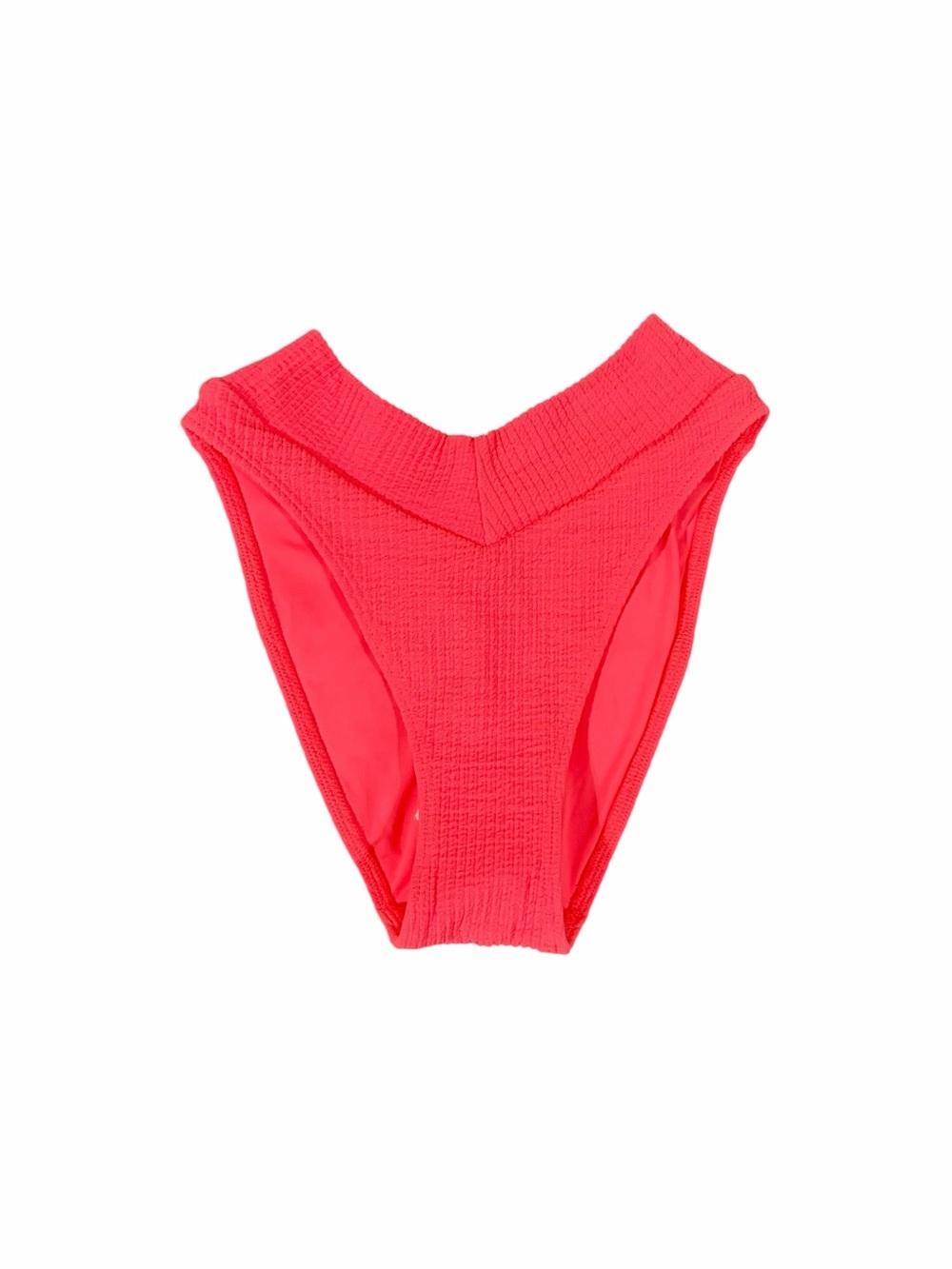 BECCA French Cut High Waist Bikini Bottoms XS Coral Pink Swim NWT - Picture 3 of 5